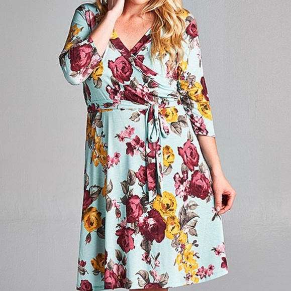 Tua Dresses & Skirts - Aqua Floral Dress